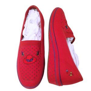 Keds Grasshoppers Lady-8.5 Official Red Hat Society Embroidered Canvas Comfort